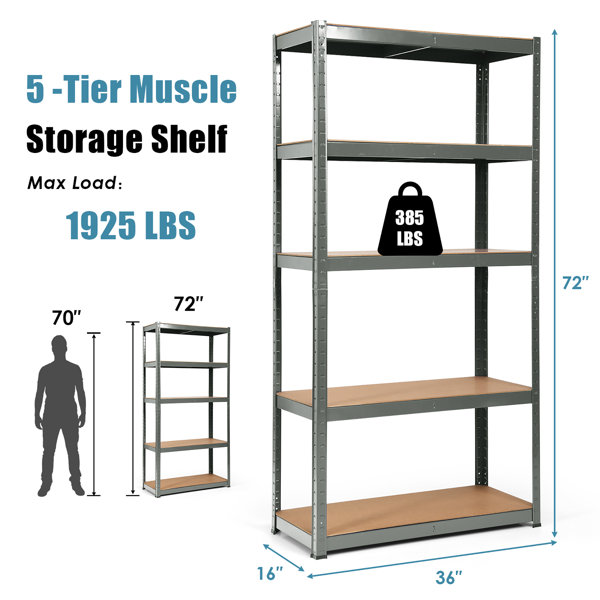 Retail Shelving & Racking 5 Tier EXTRA HD Shelving Unit cm 150 High x